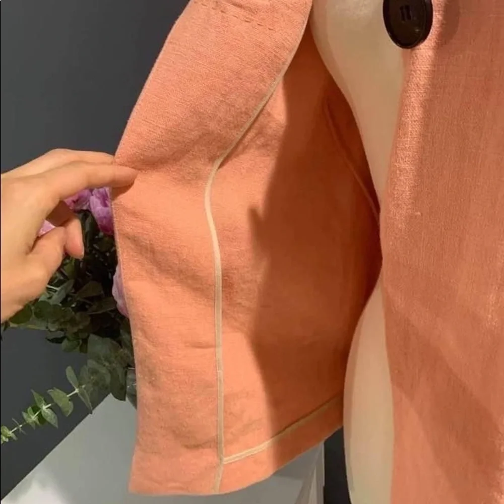 LAFAYETTE 148 Peach Linen Blazer Jacket sz. 2 - Picture 10 of 10
